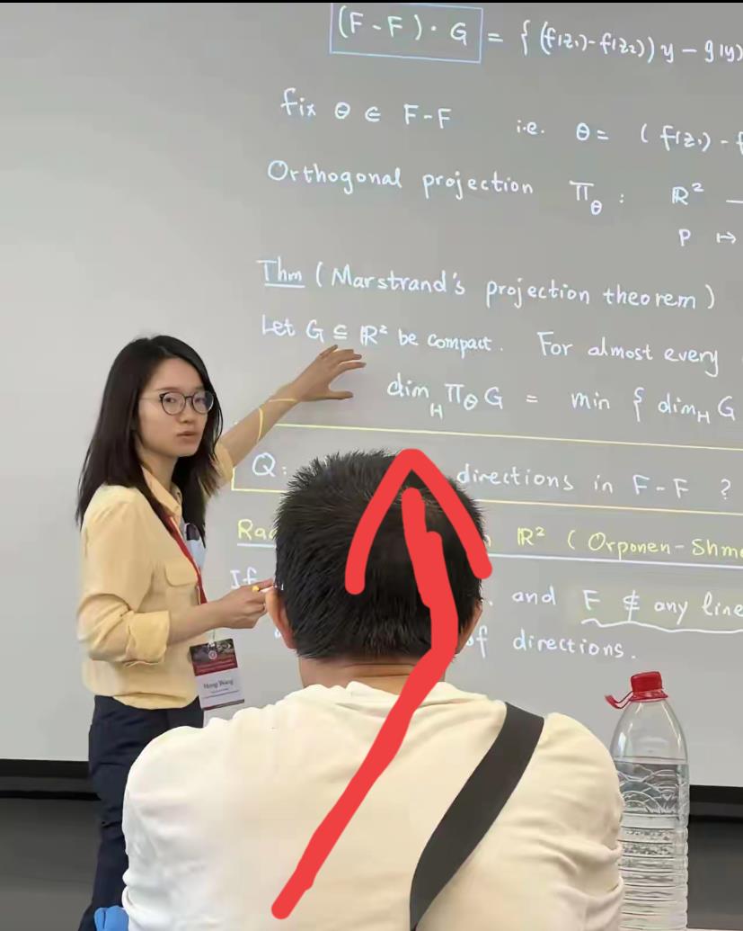 查了一下什么是“三维挂谷”，才知道王虹的含金量，就这黑板上写的这