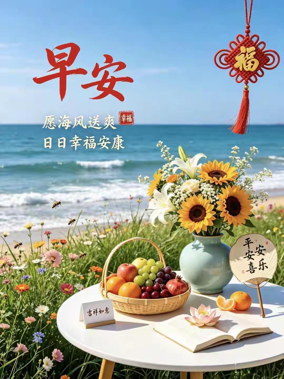 早安，愿你幸福安康，每一天都充满阳光和美好！🌞🌸🍎