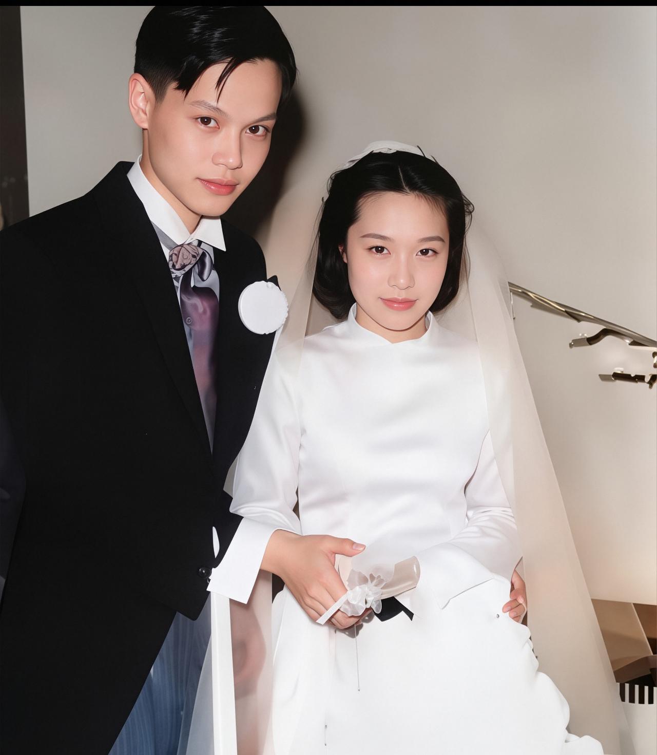 杜致礼有多美？1950年，与杨振宁结婚照，那年她23岁，跟翁帆很像