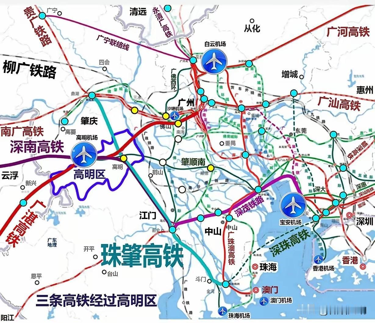 高铁线路进一步被“阉割”，广深第二高铁和广珠澳高铁正线被移走，只能通过联络线间接
