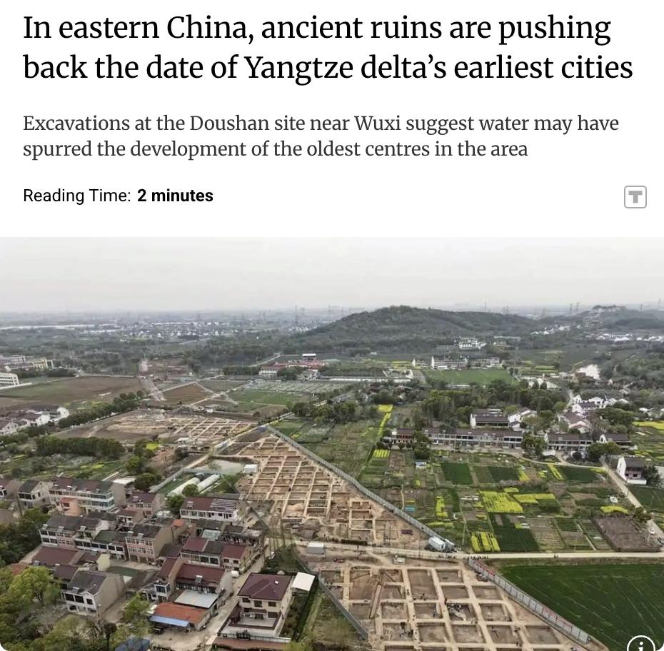 外媒：中国东部古代遗址将长江三角洲最早城市的历史向前推移。中国考古学家在江苏