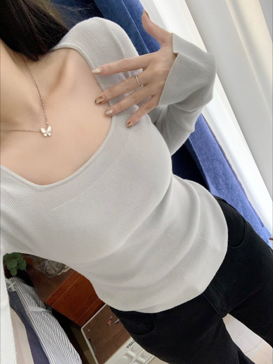 这个灰蓝也太显白了吧！太绝了(๑•́₃•̀๑)