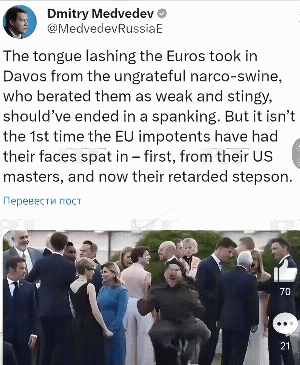 炸裂！梅德韦杰夫竟然发布泽连斯基变成猪的视频？还配了一段文字，言语中对对泽连斯