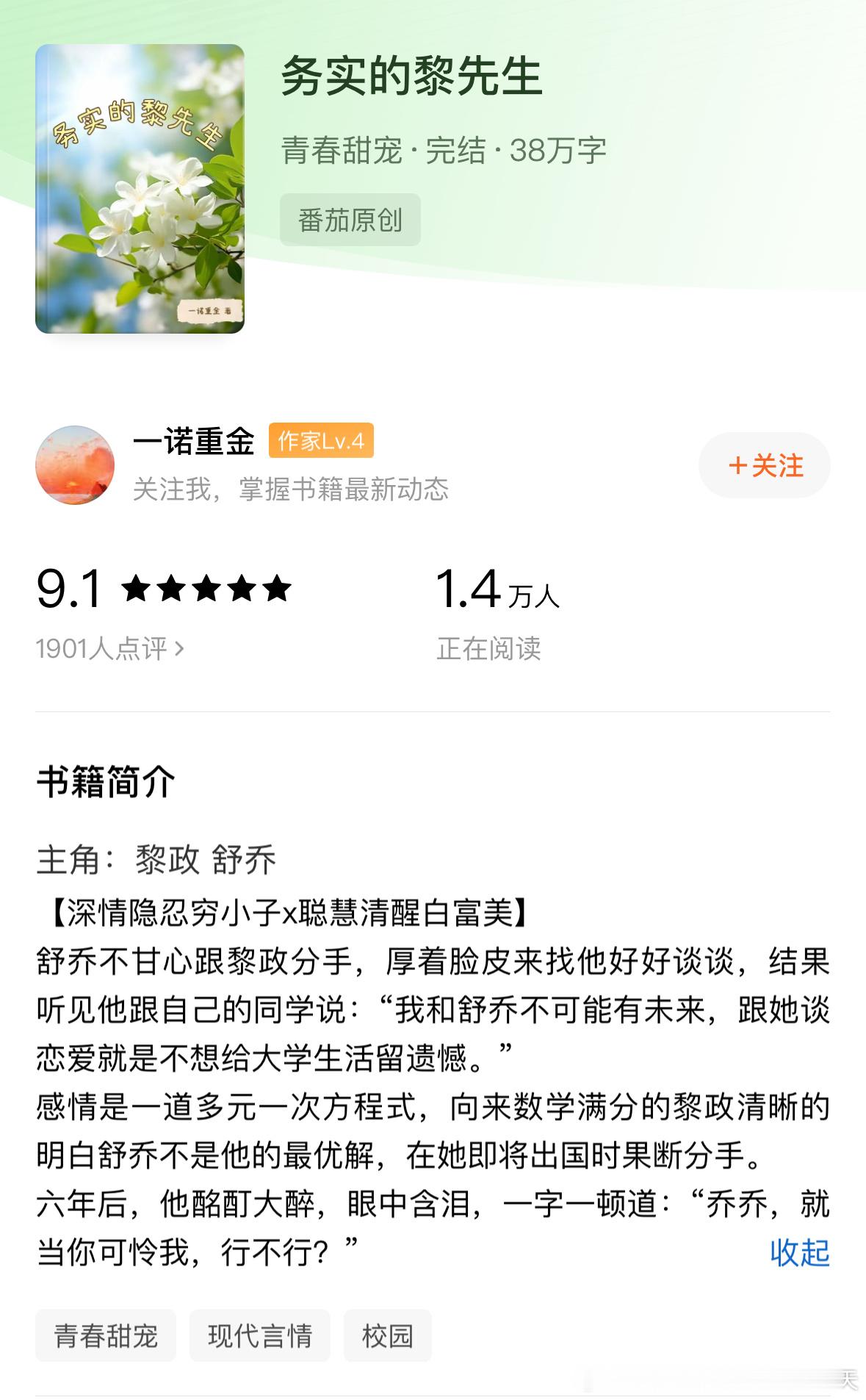 原来小说能这么好看我的书适圈《务实的黎先生》by一诺重金评分：4.8分关键词