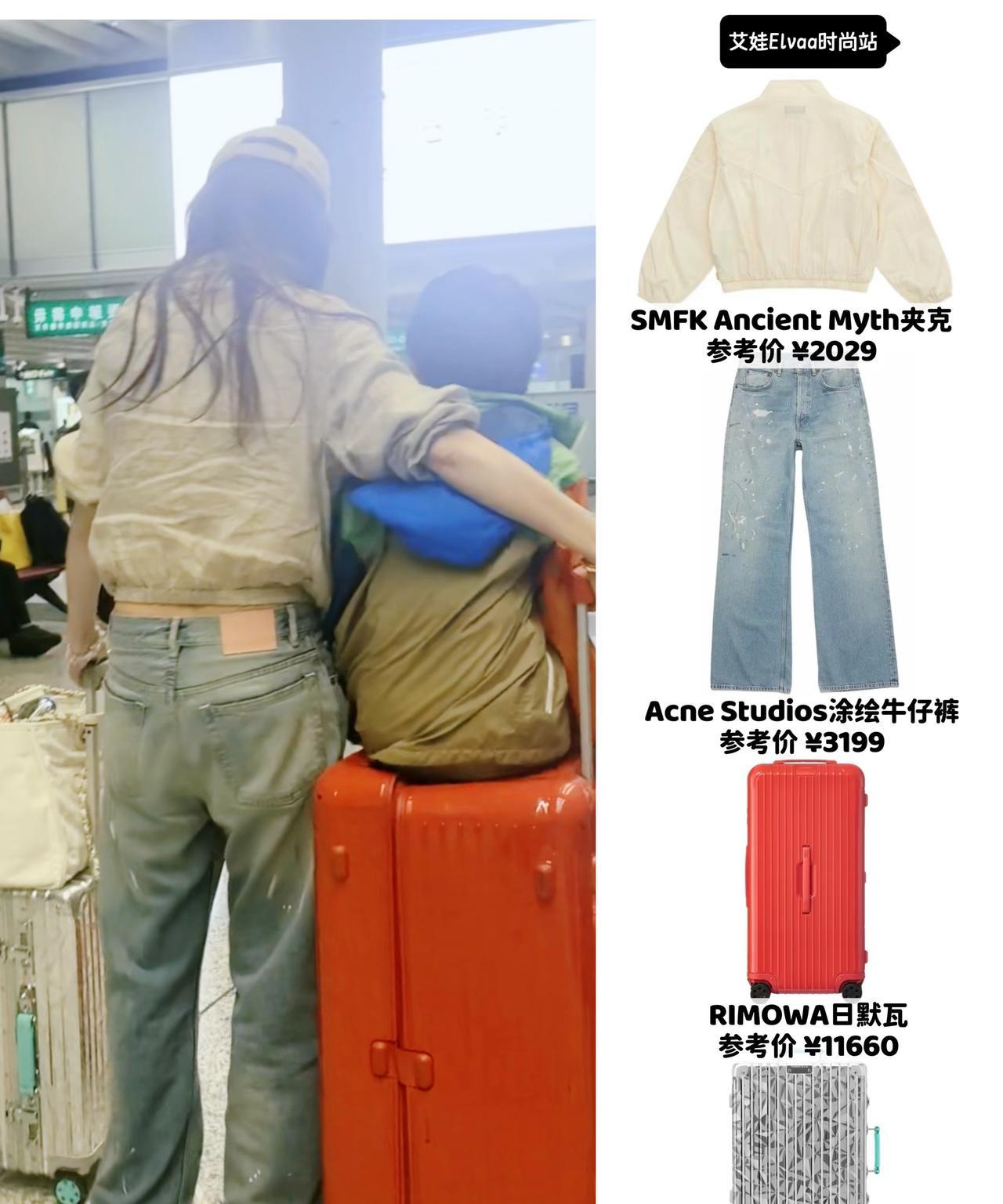 Angelababy带儿子回香港了，自己上阵搬行李。有网友偶遇Angelabab