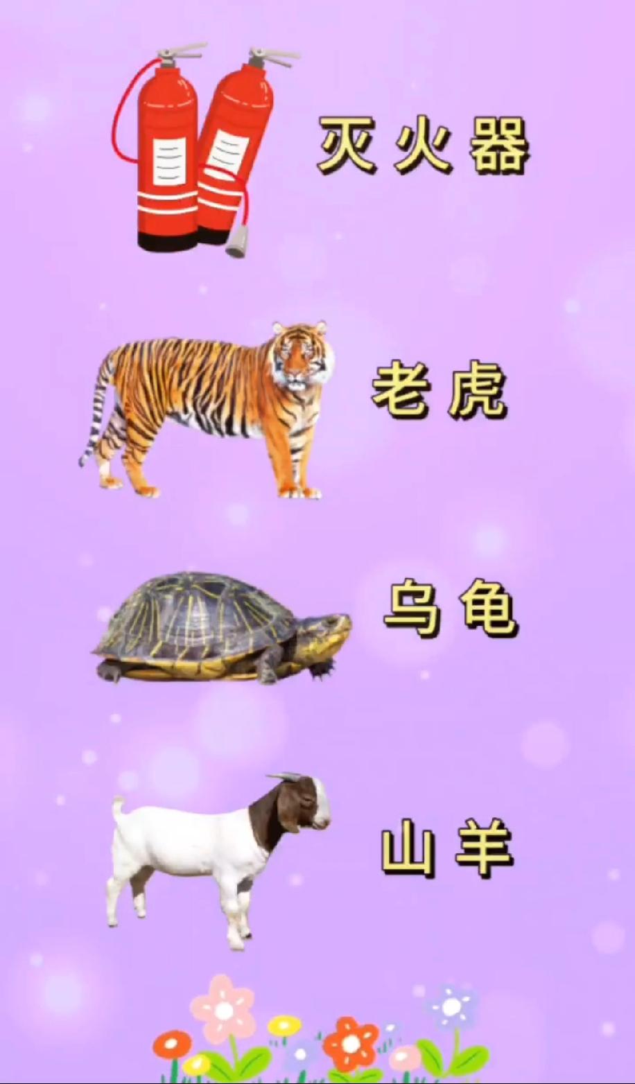 4个元素凑成语：灭火器、老虎、乌龟、山羊，小学生说答案很简单，我咋觉得是天书？