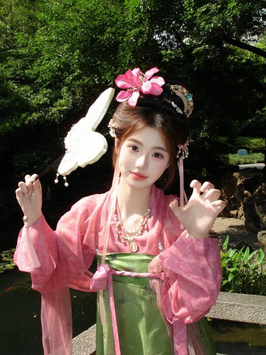 又是粉红色的一天～汉服拍照打卡~