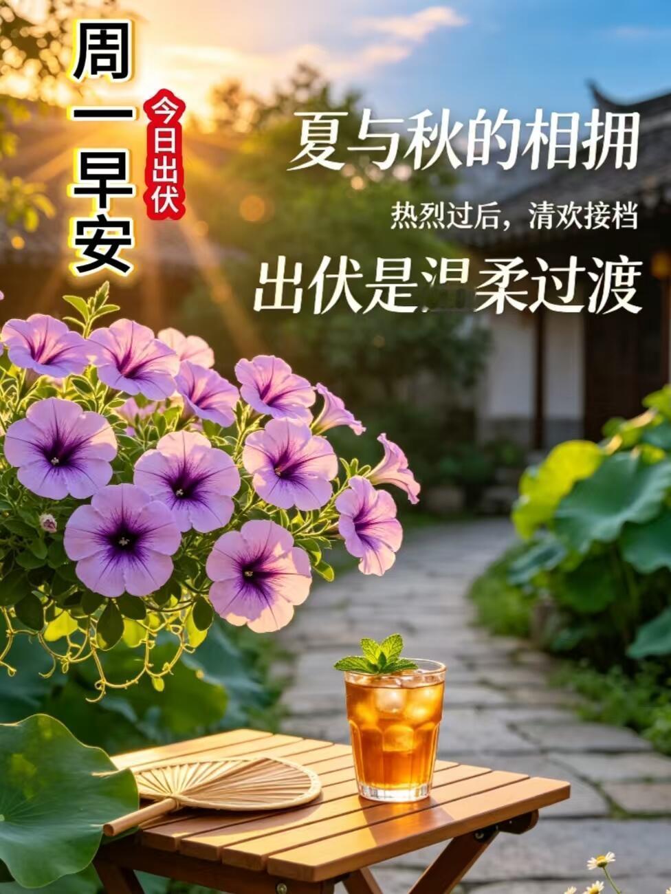 出伏早安☀️！三伏落幕，暑热渐退，微风里已经带上淡淡的秋意🍁。虽然白天偶尔还有