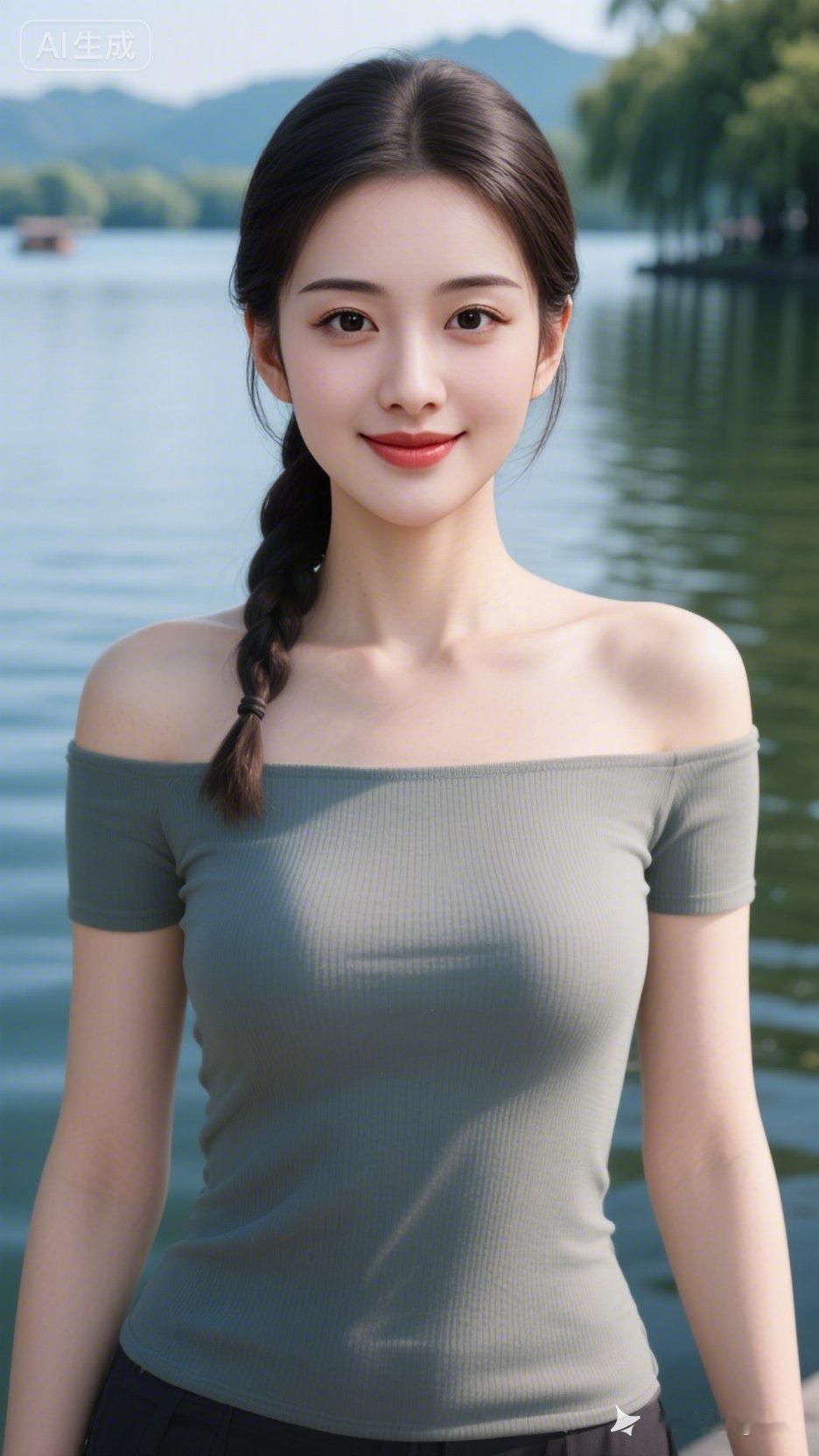 清新自然，湖畔少女，夏日甜美穿搭