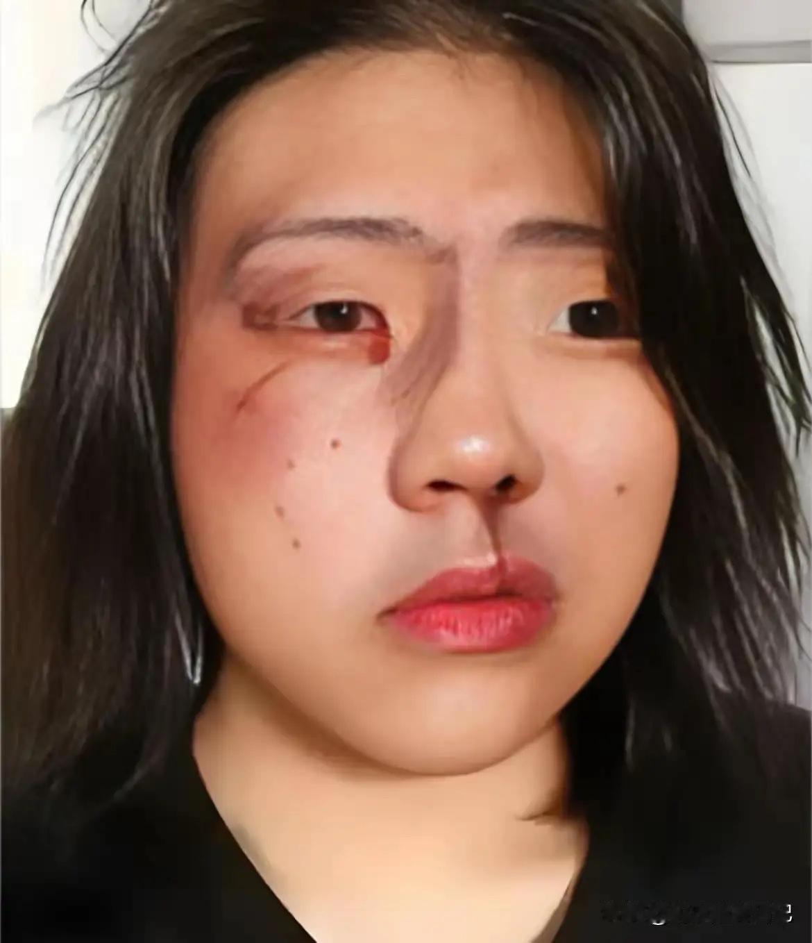 女子高高兴兴的到九寨沟旅游，结果却被打的鼻青脸肿，看着着实可怜。起因是女子入