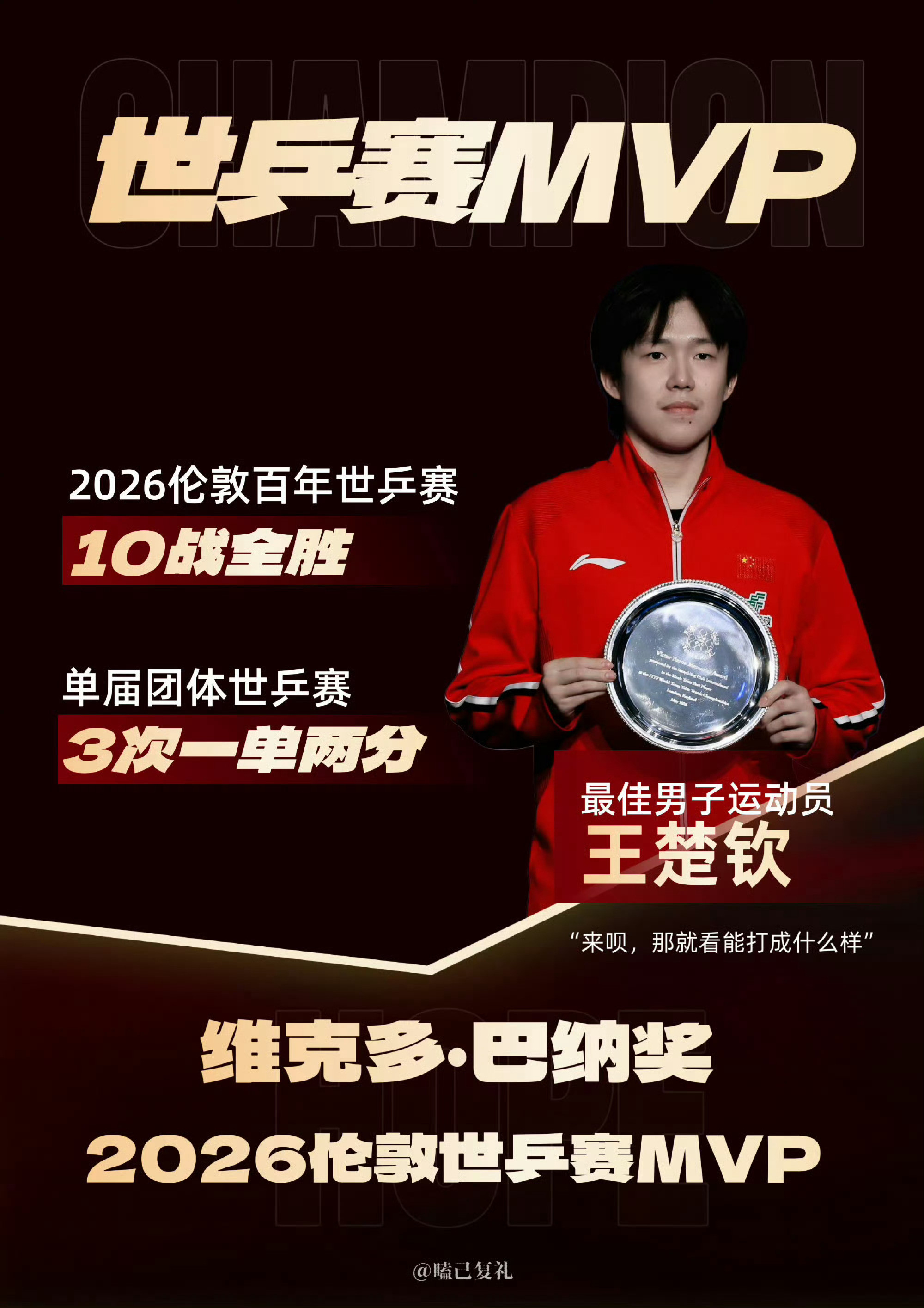 球迷在王楚钦评论区晒录取通知书王楚钦是很多球迷的榜样，王楚钦本人一直对球迷传播的