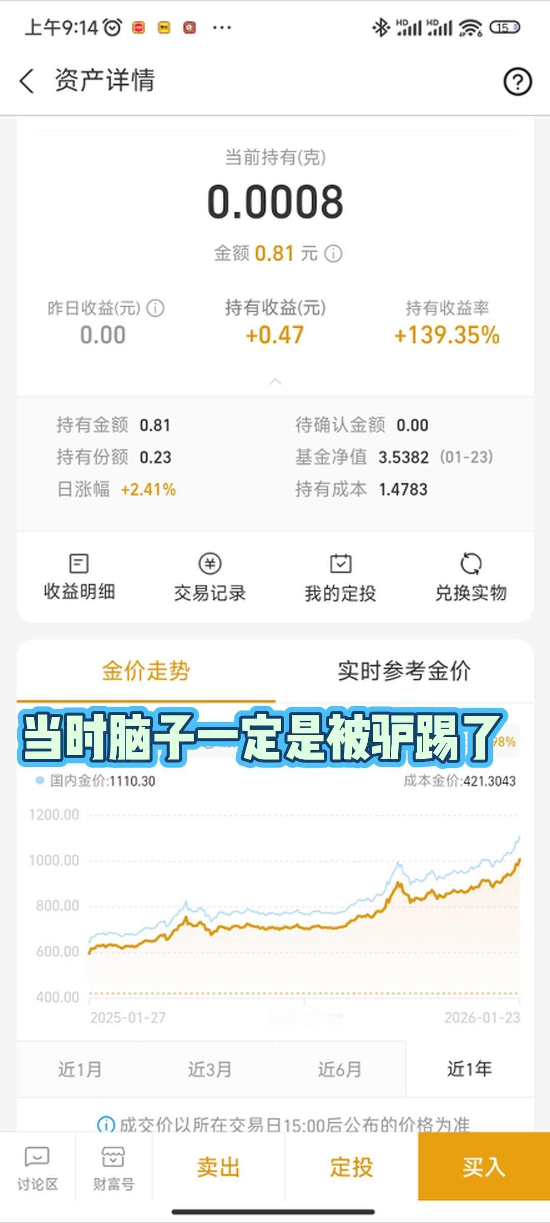 当时脑子一定是被驴踢了，为什么不多买点