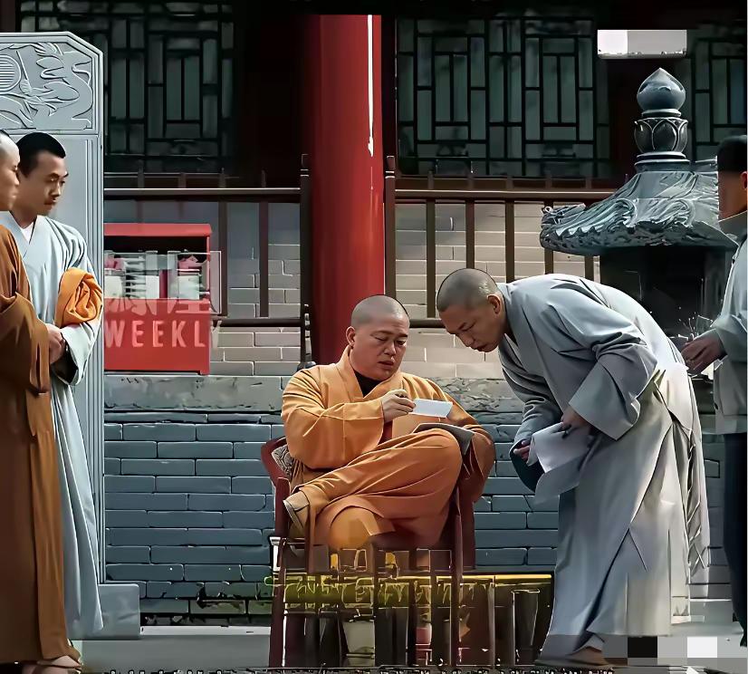佛门僧侣讲究威仪，可看到这位方丈翘着二郎腿坐着，这画面实在违和。早在两千多年前，