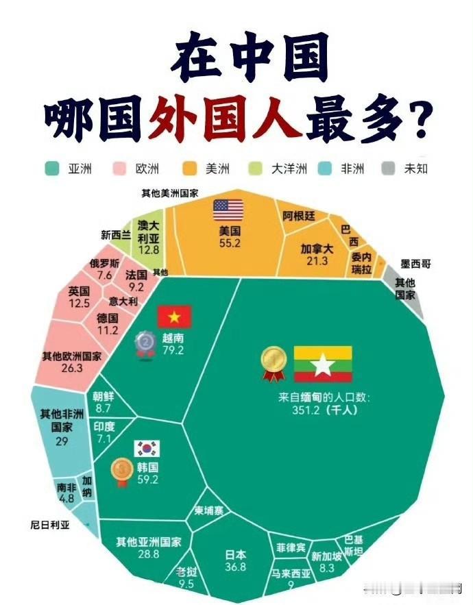 在中国的外国人数量​