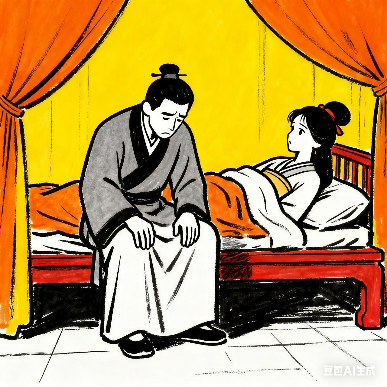 古代夫妻搞笑段子有对夫妻，夜里熄灯后，丈夫翻来覆去睡不着。妻子问：“咋了