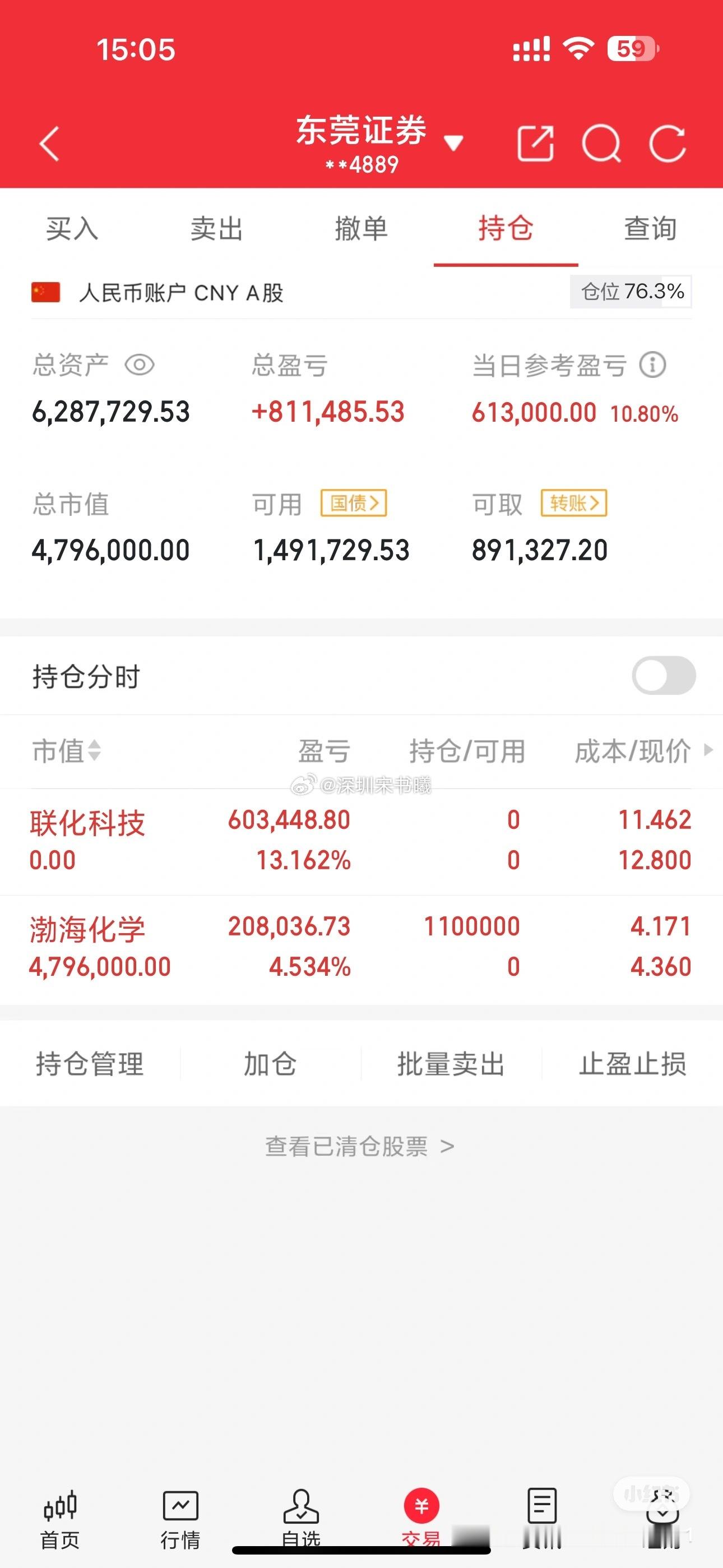 500w本金实盘记录一年挑战翻10倍（第3天）当前总资产：628w+今日收益：6