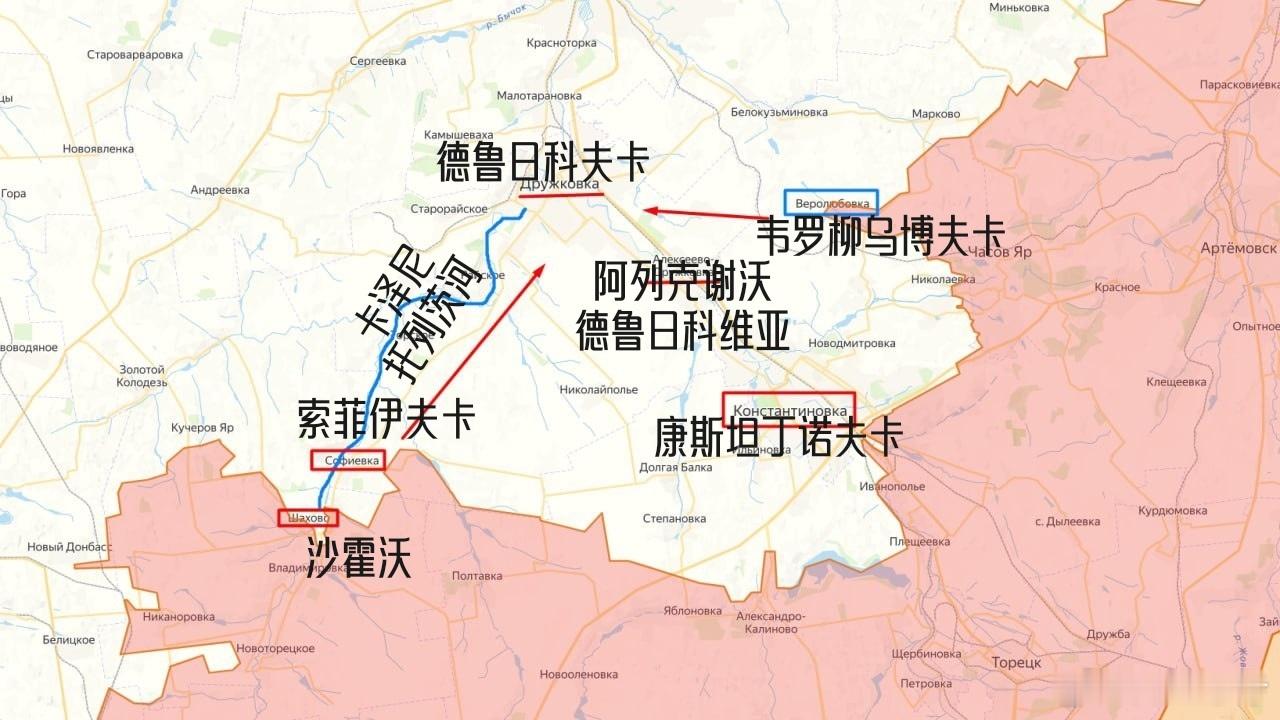 俄乌风云录，新的包围圈正在形成。俄军在恰索夫亚尔附近韦罗柳乌博夫卡地区的战斗，实