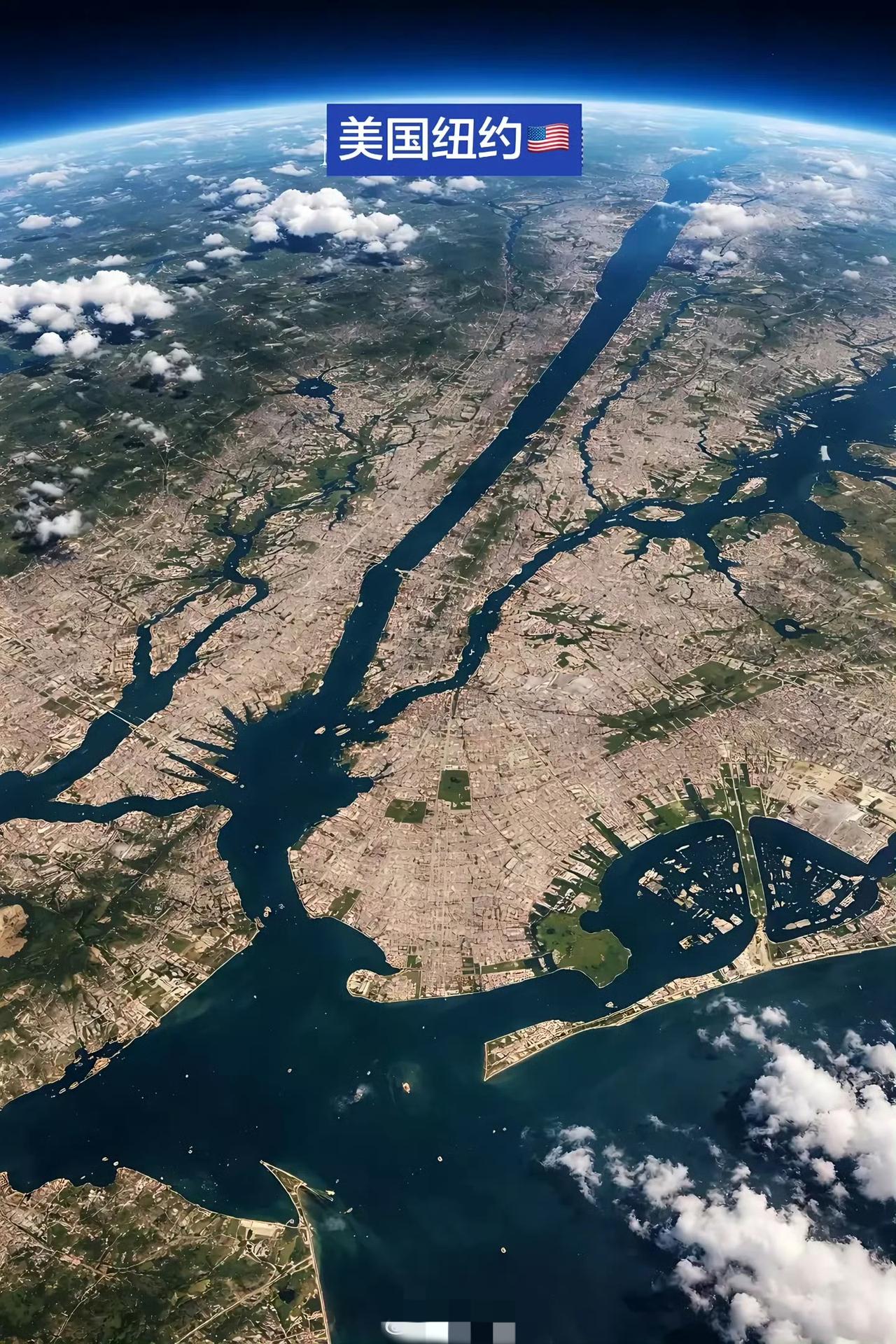 美国纽约太空航拍图