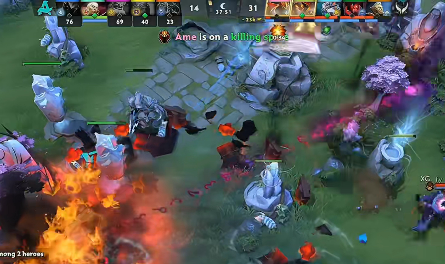 XG第二局战胜Aurora将bo3总比分追平，这盘XG阵容选的很扎实，比赛也看的