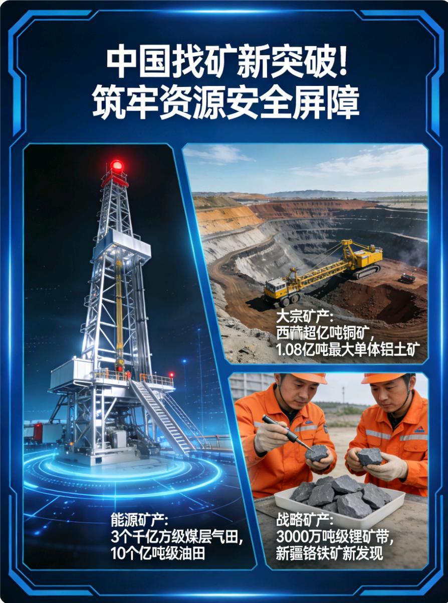 中国找矿再传捷报！多类矿产突破筑牢资源安全屏障新一轮找矿突破战略行动喜报频