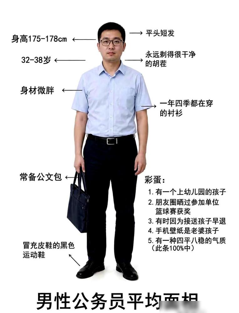 最近网上火了一张“体制内标准男人图鉴”，一位家属看完直接笑出了声：这哪是图鉴，这