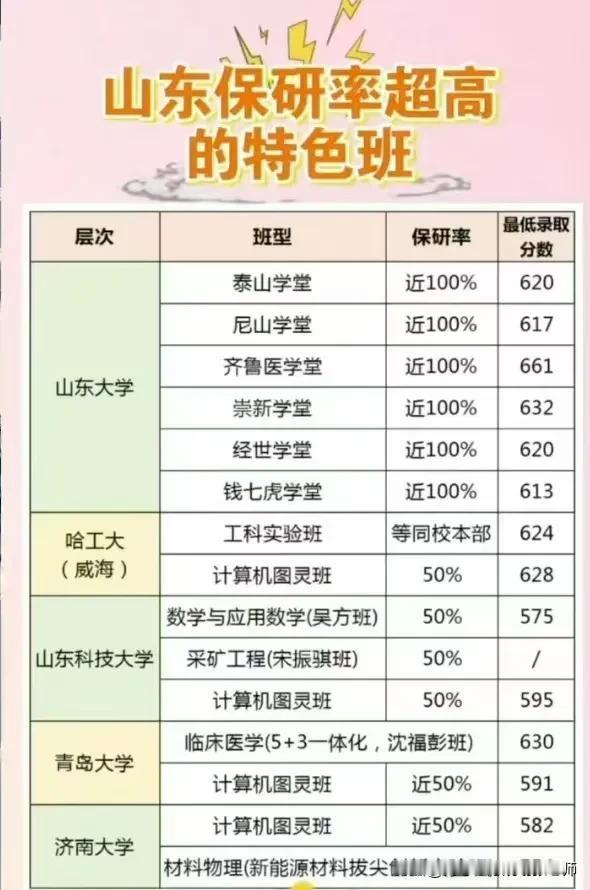【山东省高保研率的特色班】