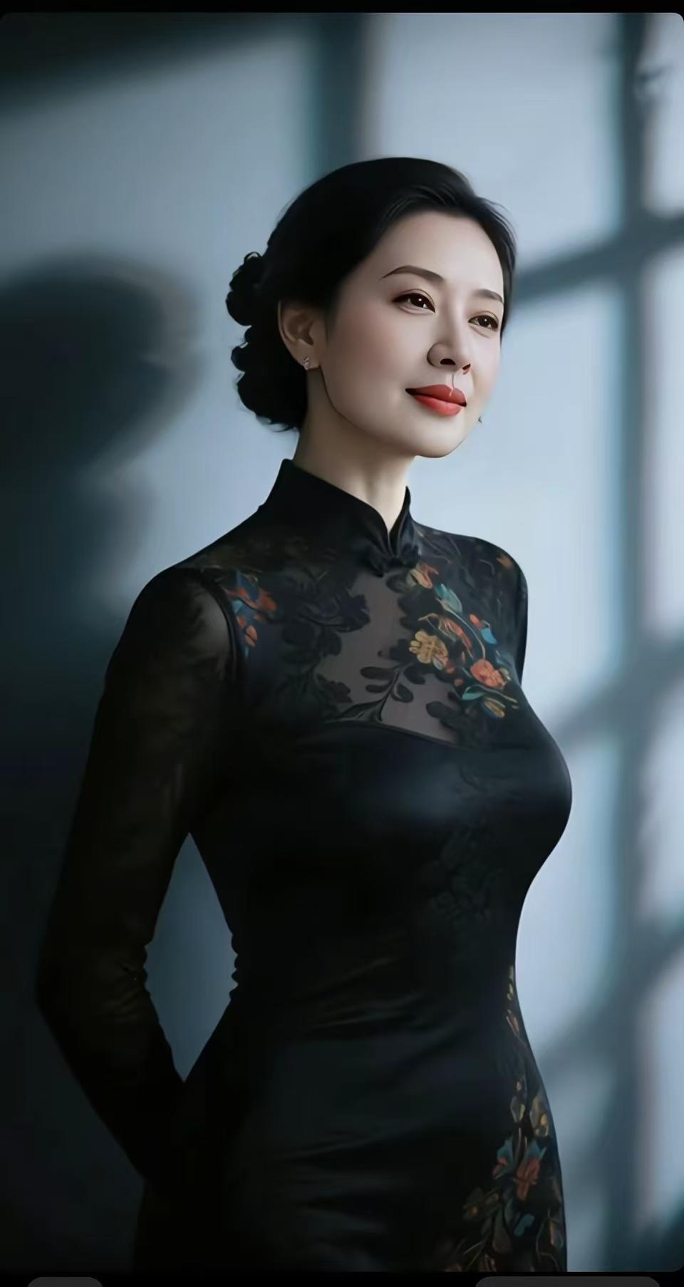 捣练子·旗袍美人旗袍艳，玉容娇，一笑嫣然魂欲销。宛若仙姿尘外客，芳华绝代