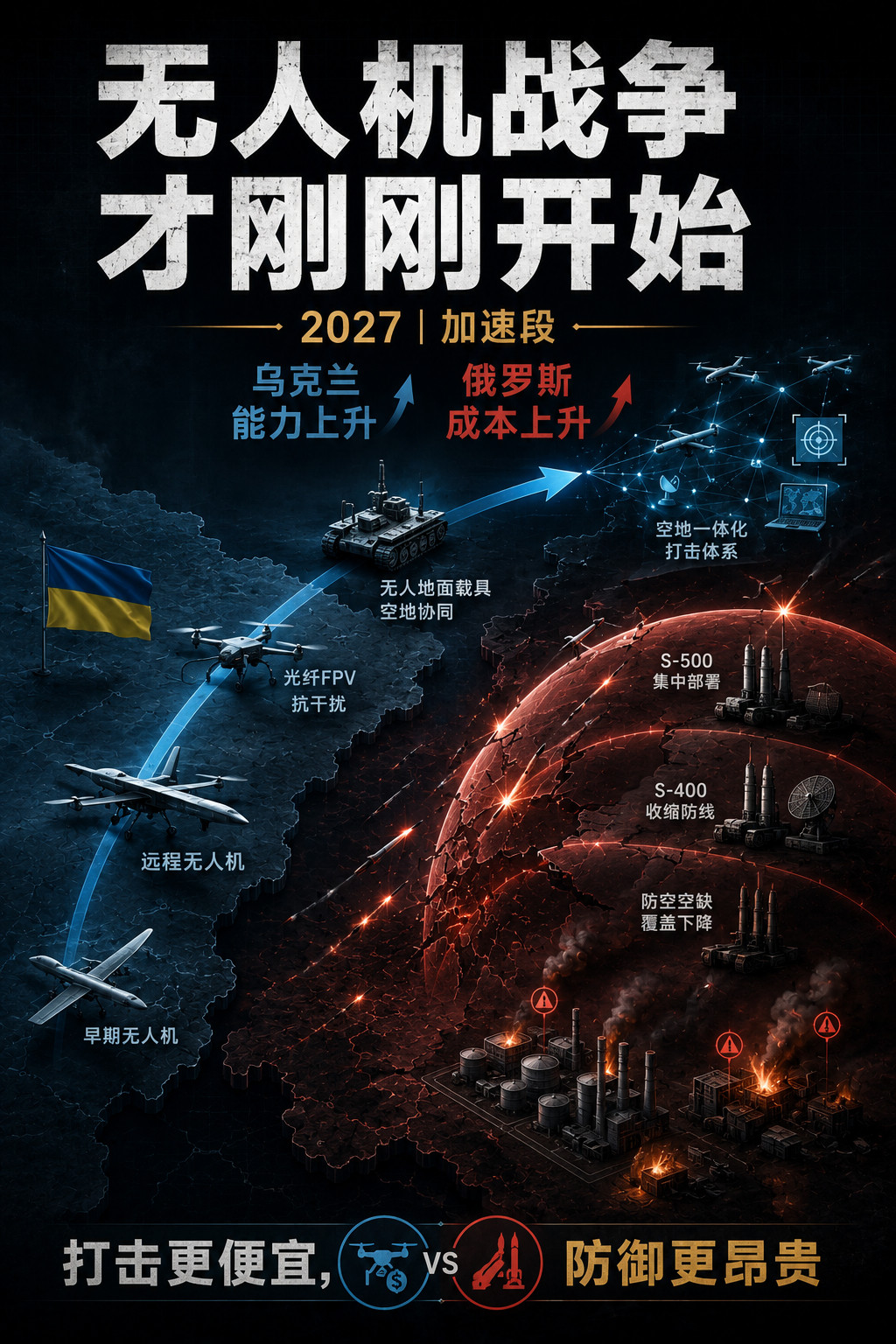 Claude说，乌克兰无人机战术仍处于上升曲线。卡内基报告指出，当前无人机战争的
