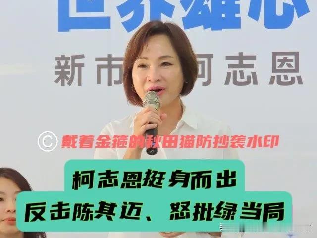 柯志恩也挺身而出！回击陈其迈、炮轰绿营双标：逼大家吃毒油，就是逼大家上街头，绿