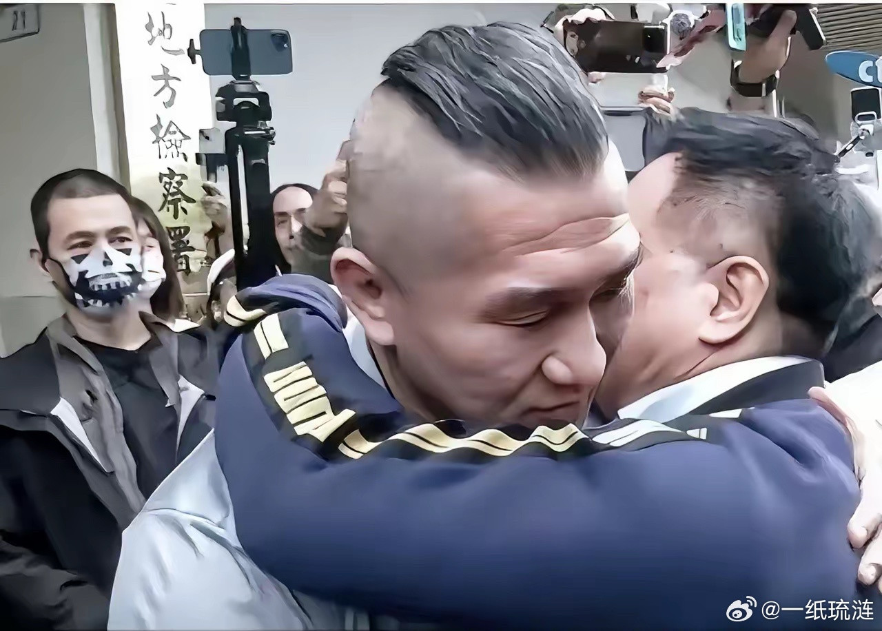 蔡正元3月27日在入狱前和馆长拥抱时说，“拜托你，一定要让国民党和民众党执政一次