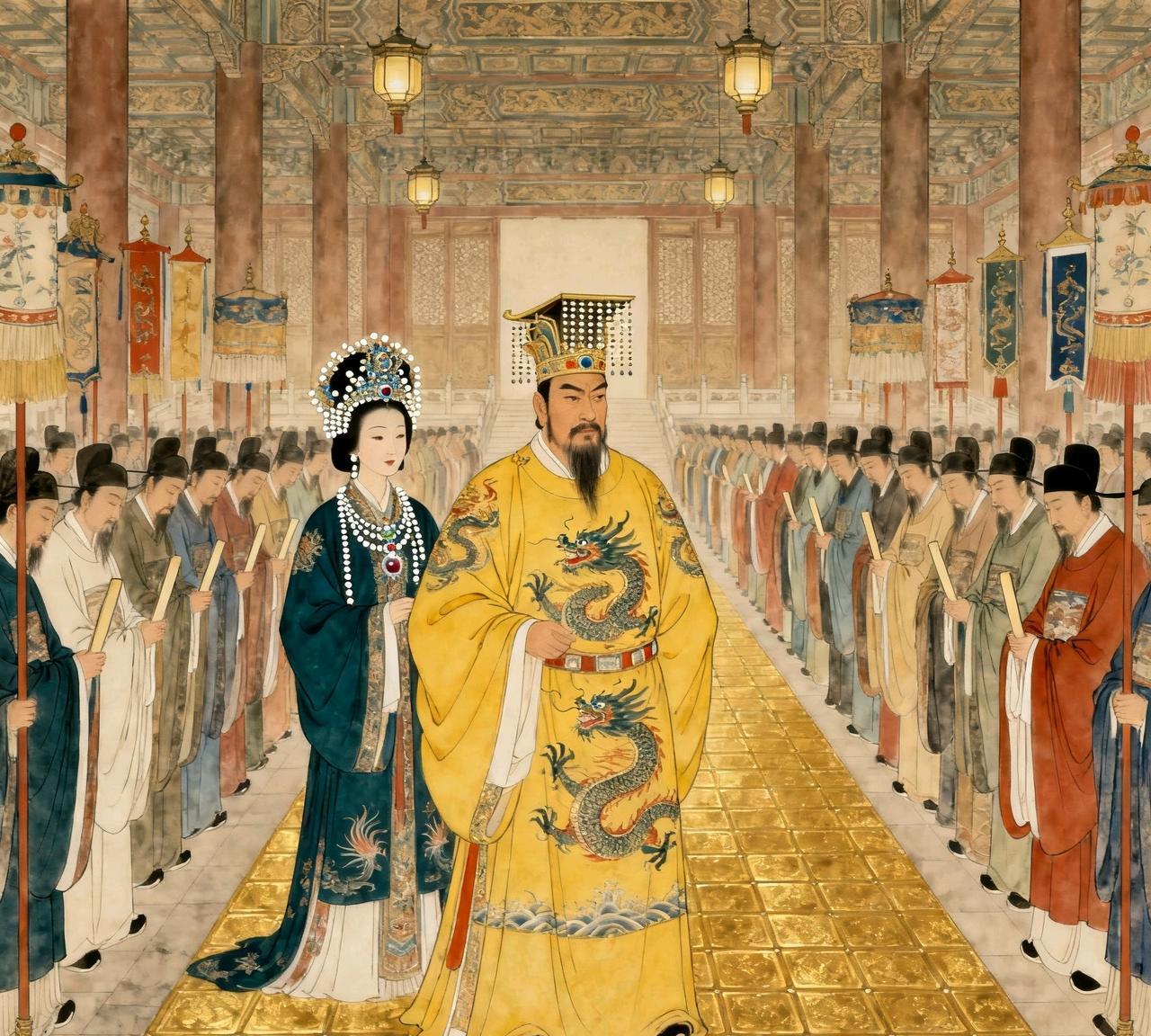 公元950年，大将军郭威发动兵变，闯入太后李三娘寝宫，李太后赶忙说道：“皇位尽可