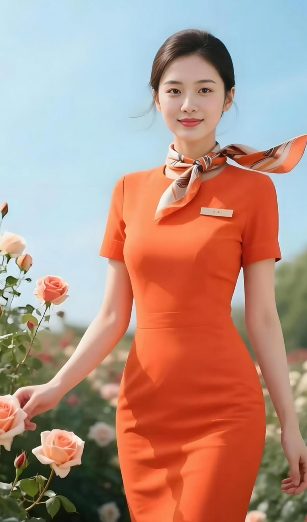 花间美人笑，锦衣映日红。