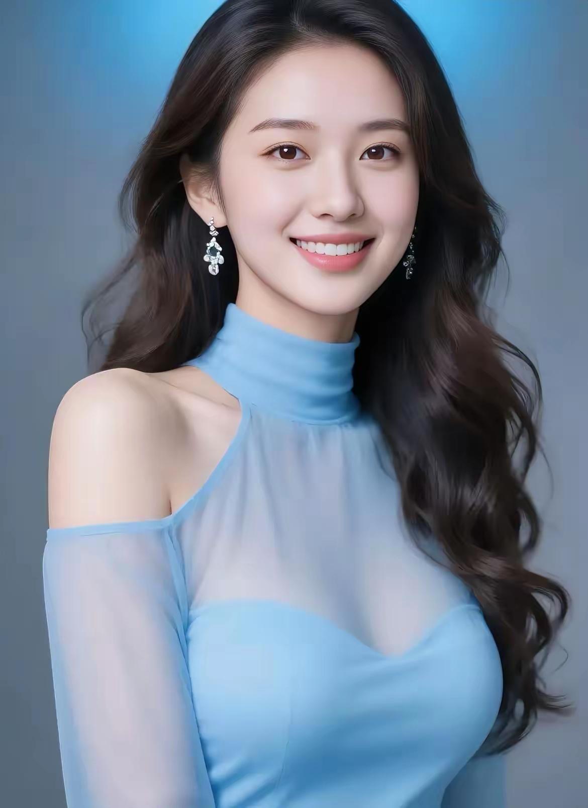 温柔蓝调，优雅迷人，微笑如阳光般灿烂！🌞✨