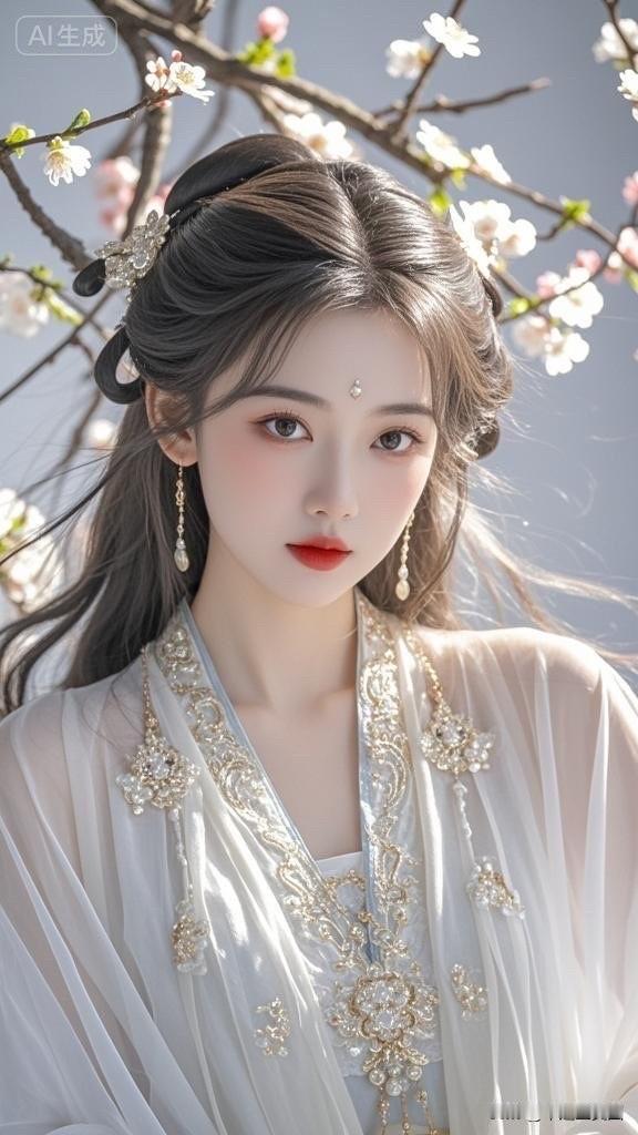 仙气飘飘的汉服美人，宛如画中走出的仙女。