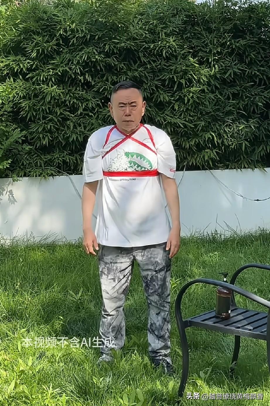 潘长江又出新花活了，他竟然想出了用暖水壶绑在背上洗头的新招。在视频里，潘长