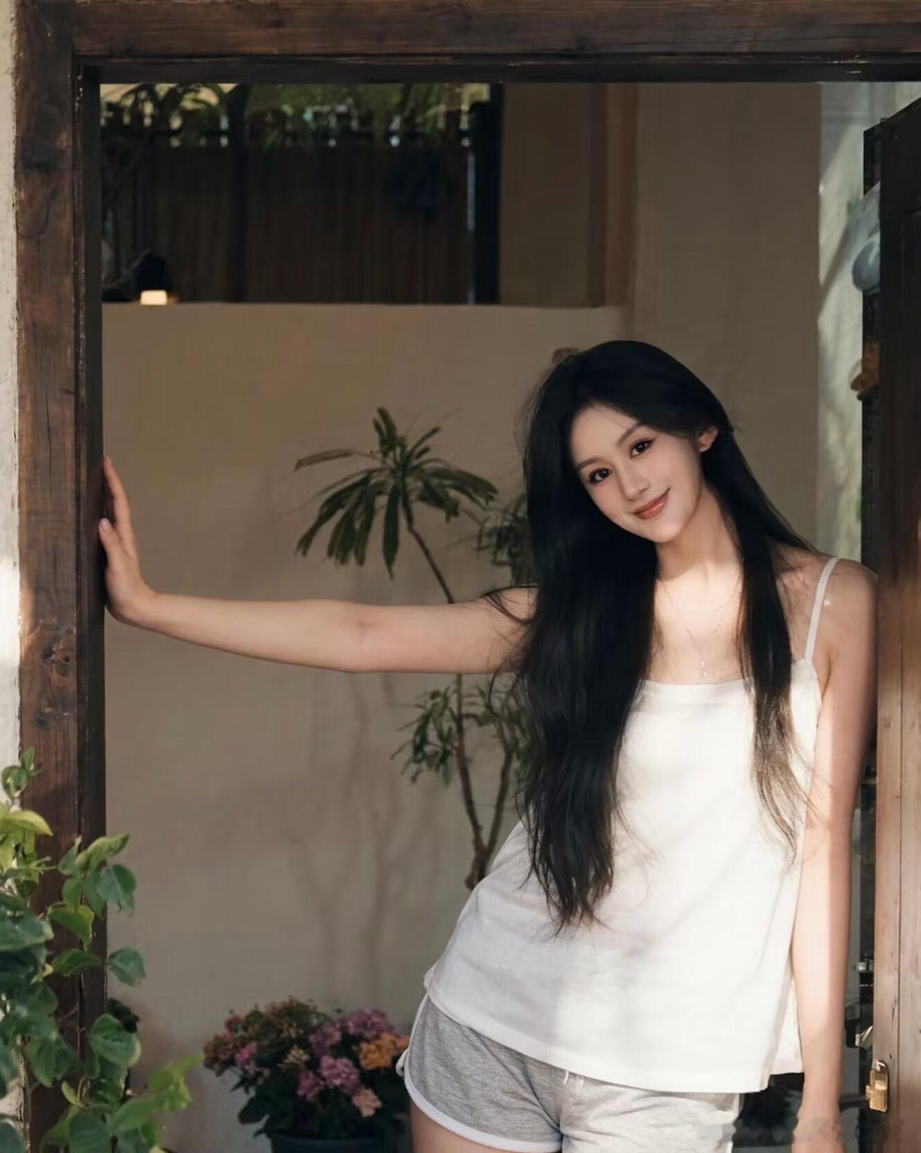 美女簪花少女