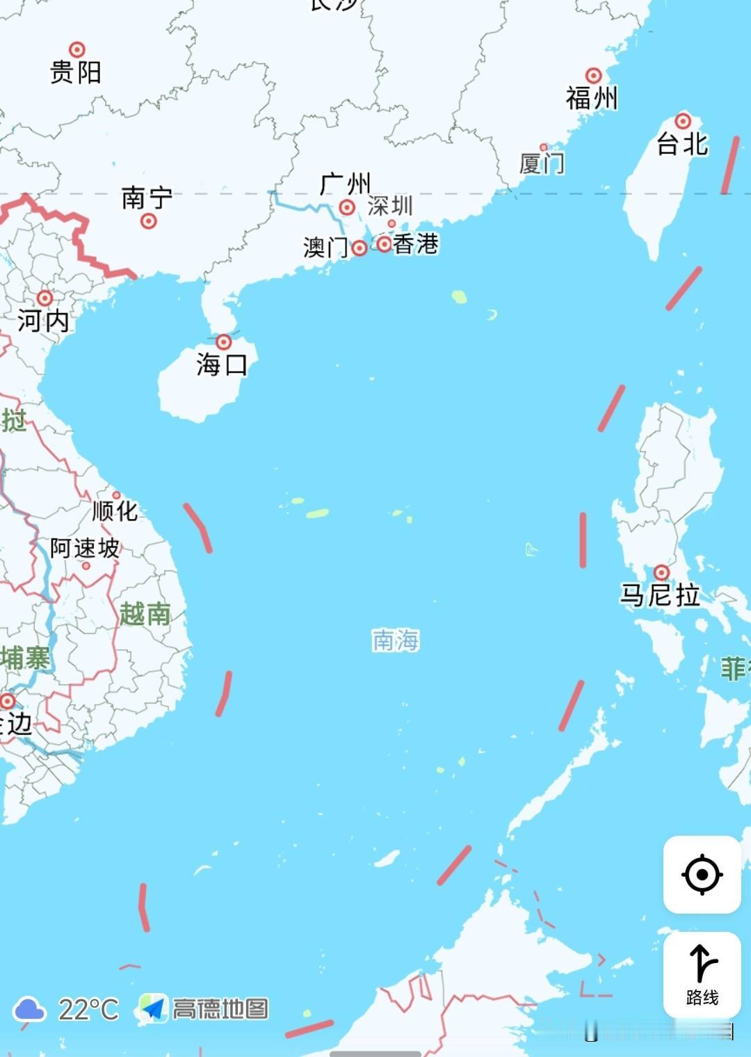 九段线变成了十段线了？百度地图和高德地图都变了，将原来台湾省东部的地图，又加