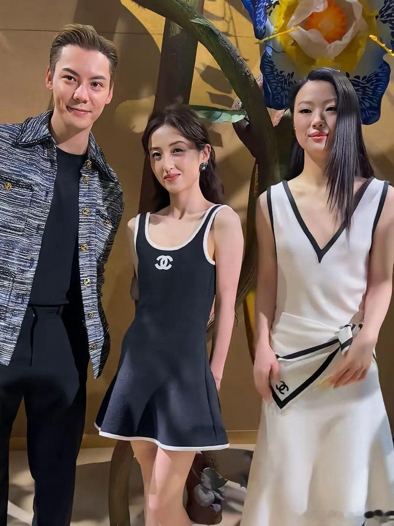 张子枫好美啊，在陈伟霆和单依纯中间小鸟依人！