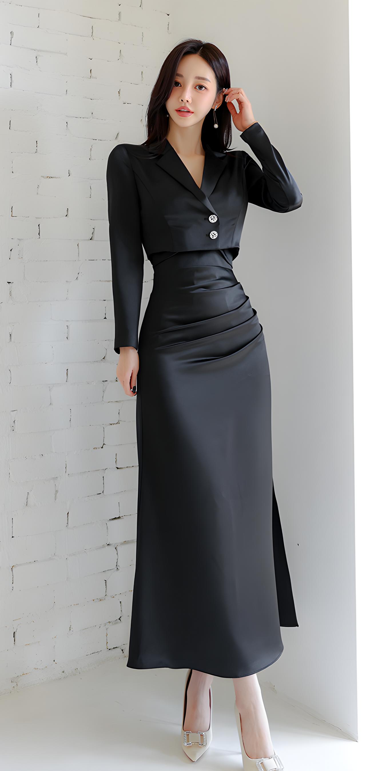 优雅黑裙，气质满满，职场女神范儿十足！💃🏻✨