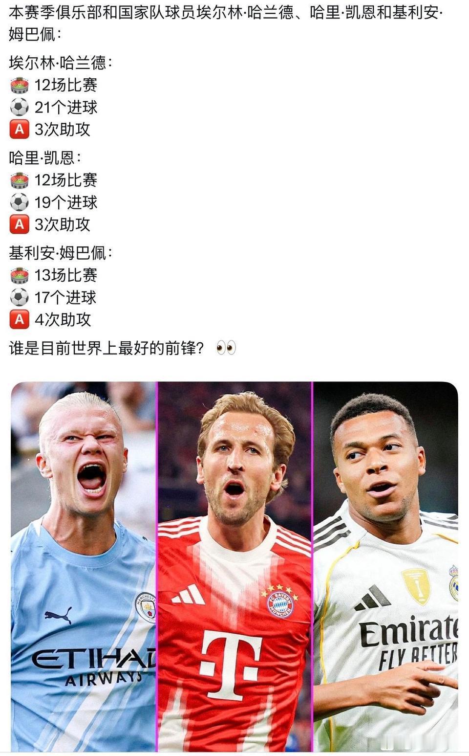 明年金球奖就是他们三个。主要登贝莱本赛季受伤，基本没了。金球奖又看中数据