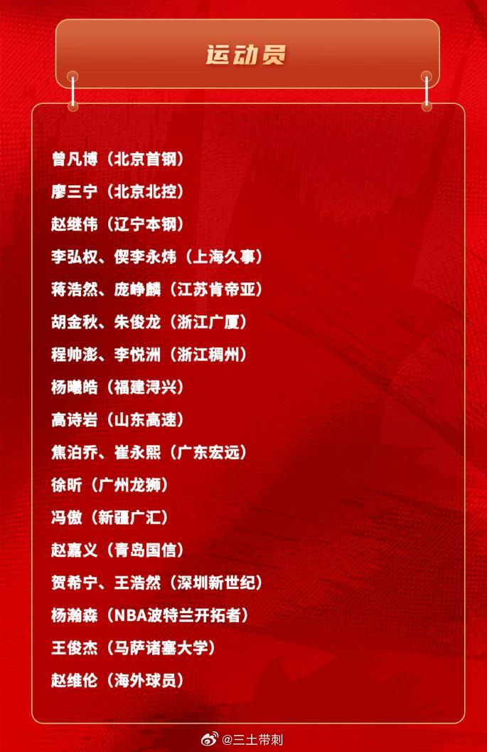 中国男篮中国男篮发布了最新的集训安排与名单，时间为7月13-9月10日，名单在