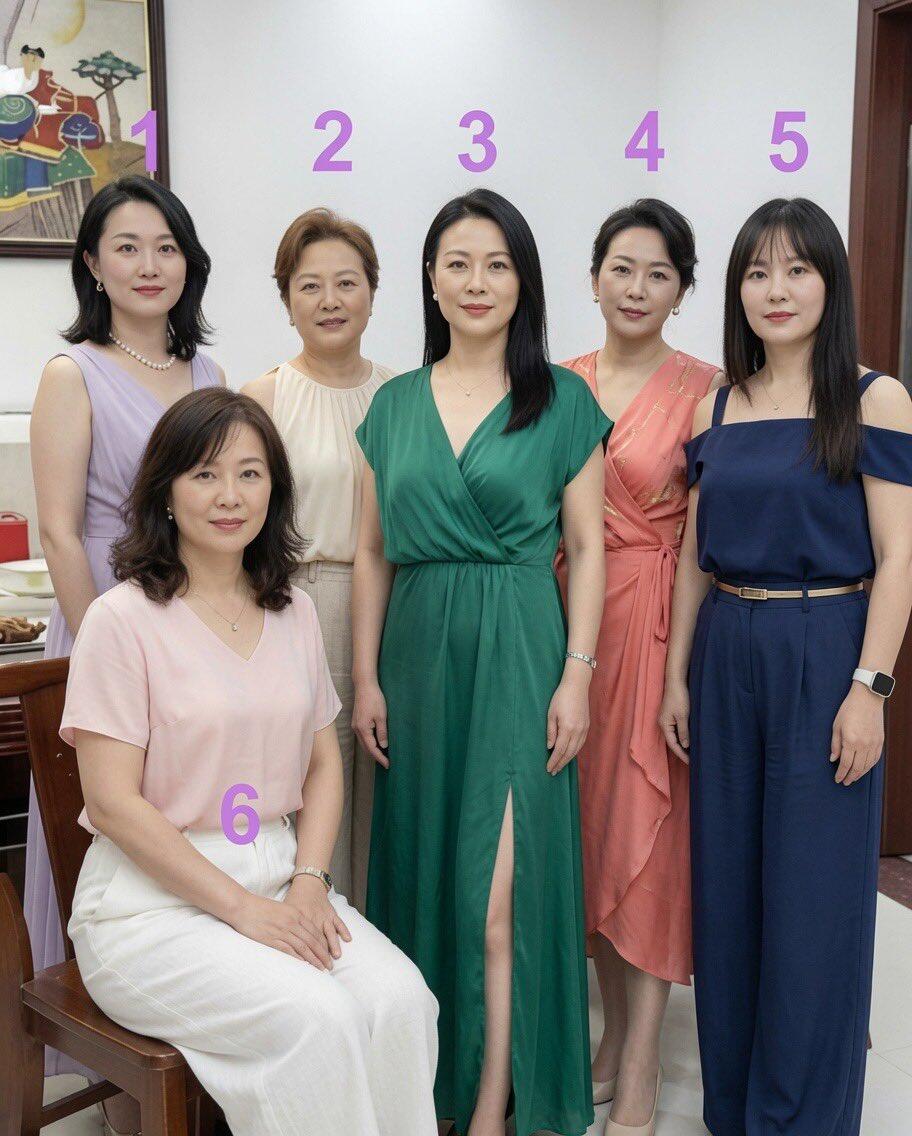 这六位阿姨从面相上来看，你愿意选谁做你的丈母娘？