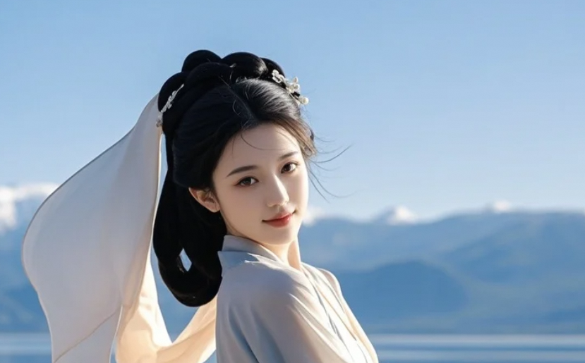 湖边清纯如水的小姐姐，你会为她心动么？