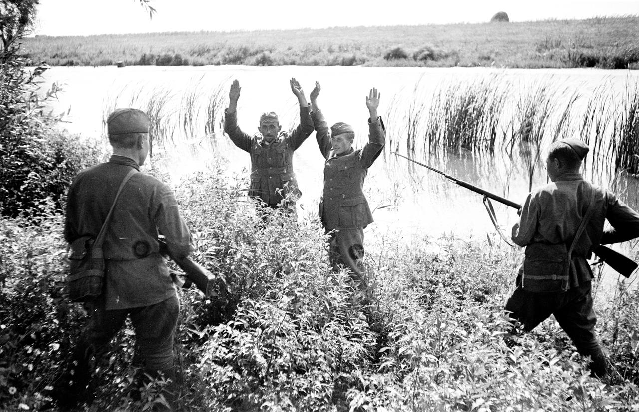 [呲牙笑]“举起手来”——1942年，沃罗涅日以南，两名德军士兵向红军苏军战士