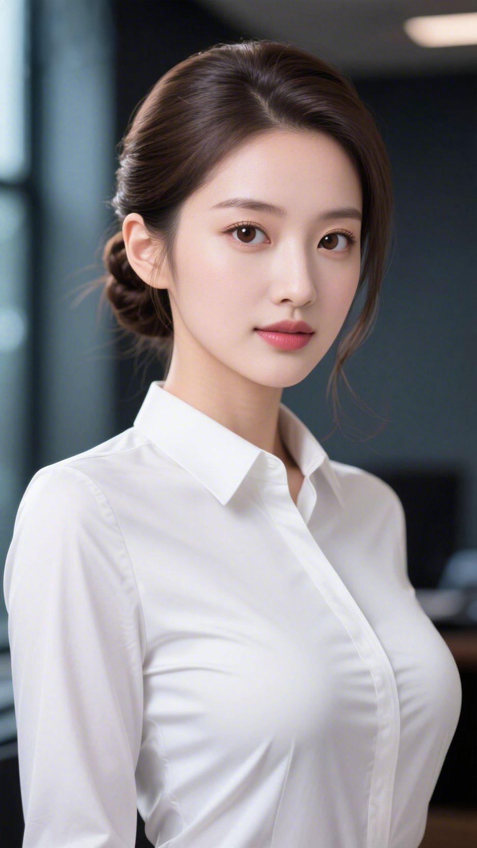 白衫里的舒展静办公室的光漫过窗沿，落于她的白衬衫上，布料妥帖衬着舒展的肩，