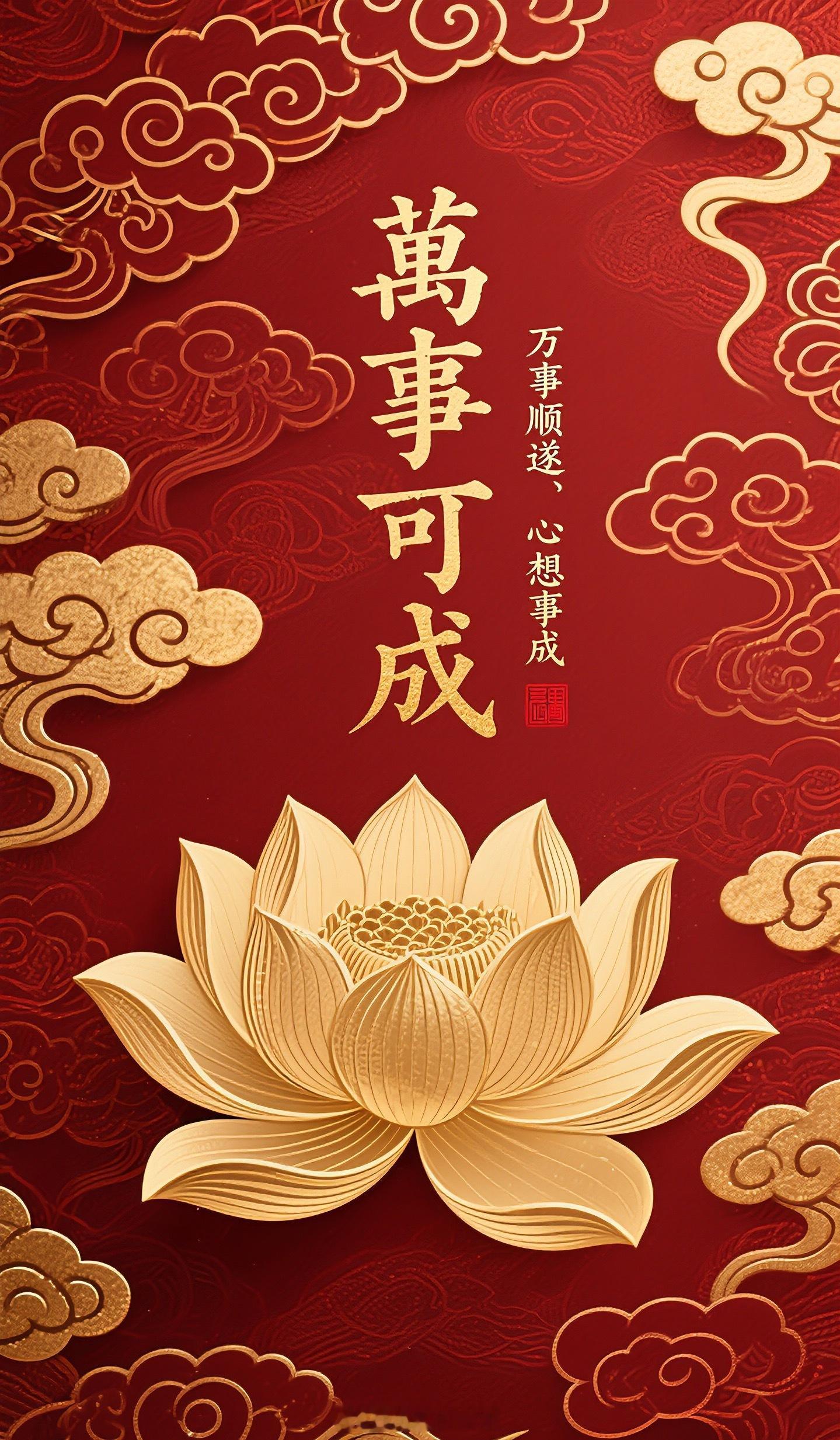 遇见莲花祥云图，吉兆，礼赞许愿，近期最想实现的那个心愿一定会显化。众生护佑你，瑞