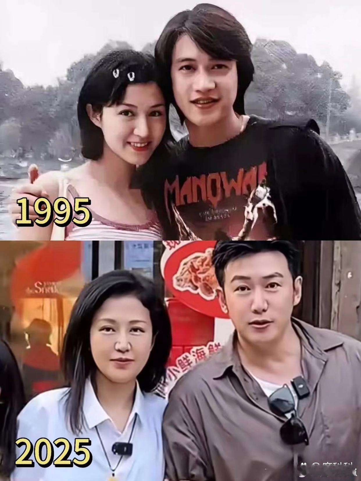 真的狠狠羡慕陆毅鲍蕾！从上戏校园里的青涩恋人，到相伴三十年的恩爱夫妻，他爆红时她