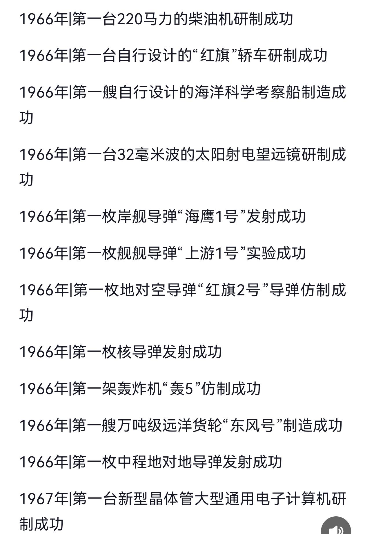 毛主席真的是太伟大了！现在才知道从1966-1976年间，中国做出了这么多的