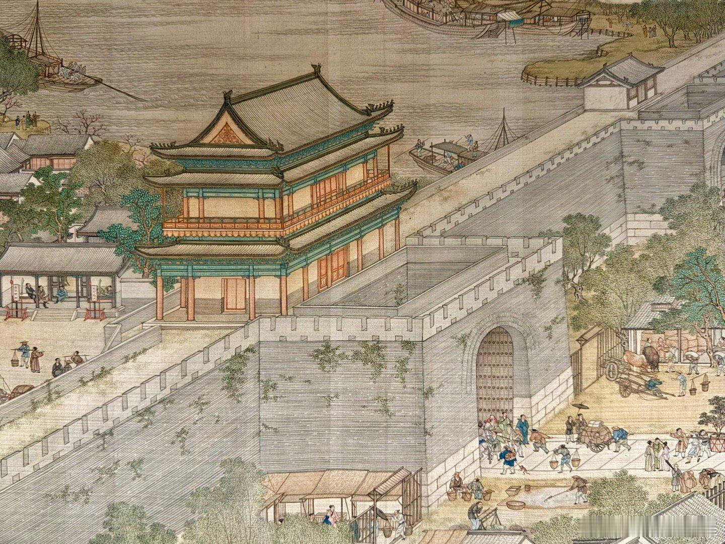 清明建筑图清院本《清明上河图》局部谢田看宝​​​