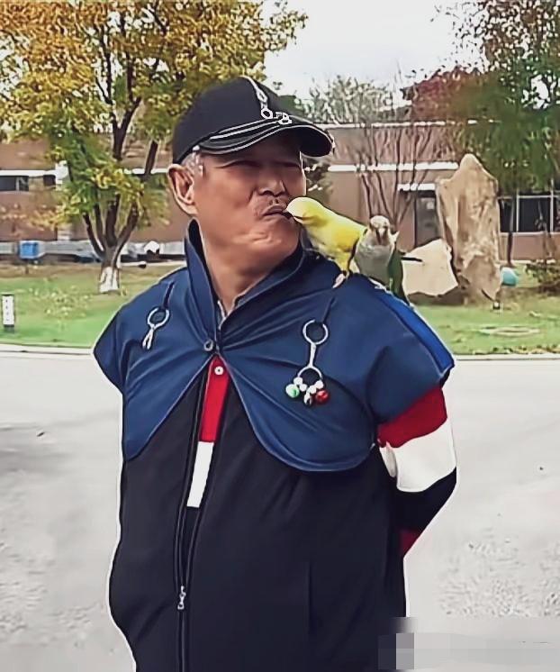 赵本山三亚遛鸟，他身材发福，头发花白，双手背在身后，玩的挺开心！看出心情大好。